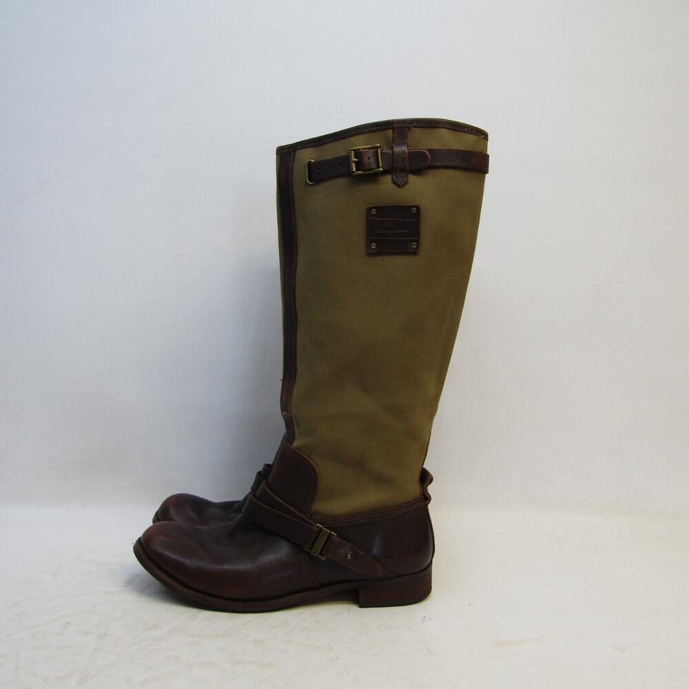 Caterpillar Womens Sz 9.5 M Brown Leather Zip Buckle Knee High Boots